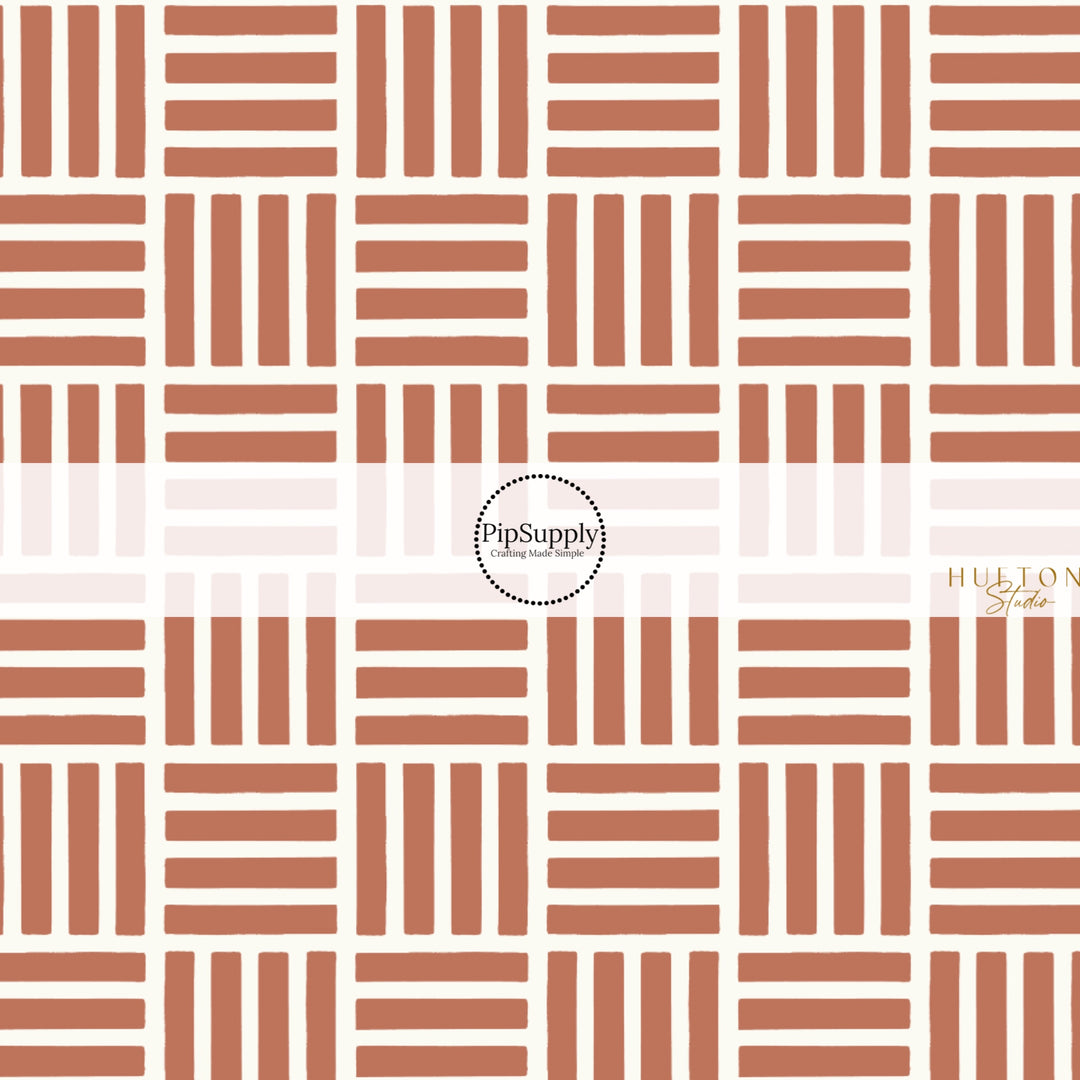 This summer fabric by the yard features brown and white groove patterns. This fun themed fabric can be used for all your sewing and crafting needs!