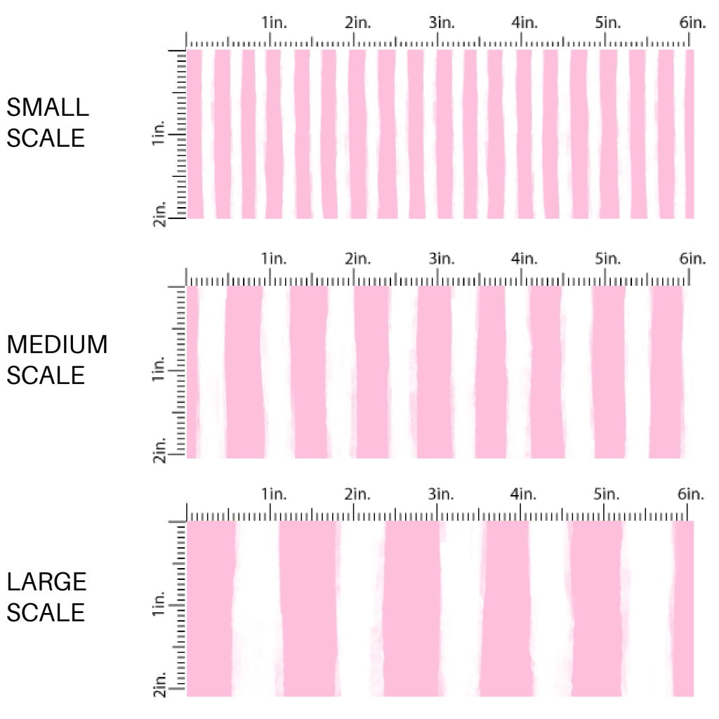 These Santa themed pattern fabric by the yard features the following design elements: pink and white Christmas stripes. This fun themed fabric can be used for all your sewing and crafting needs!