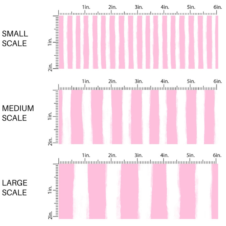 These Santa themed pattern fabric by the yard features the following design elements: pink and white Christmas stripes. This fun themed fabric can be used for all your sewing and crafting needs!