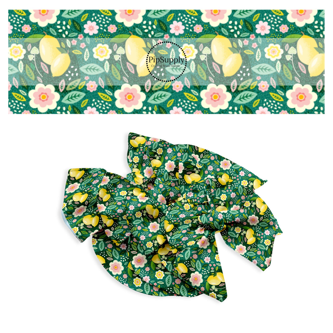 These fruit themed no sew bow strips can be easily tied and attached to a clip for a finished hair bow. These bow strips are great for personal use or to sell. These bow strips feature the following design elements: lemons and flowers.