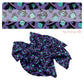 Blue multi witches on purple hair bow strips