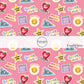 These fall school themed light pink fabric by the yard features books, pennant flags, stars, apples, and encouraging sayings. This fun fall themed fabric can be used for all your sewing and crafting needs! 