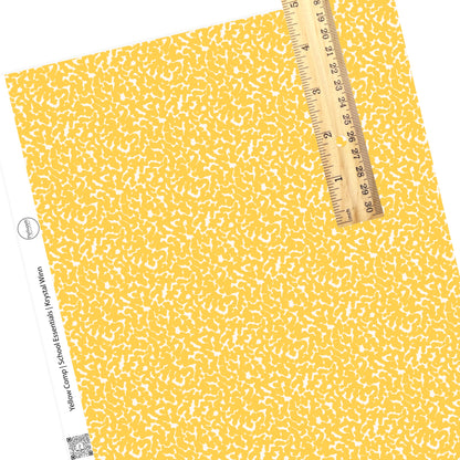 Composition book patterned yellow and cream faux leather sheets