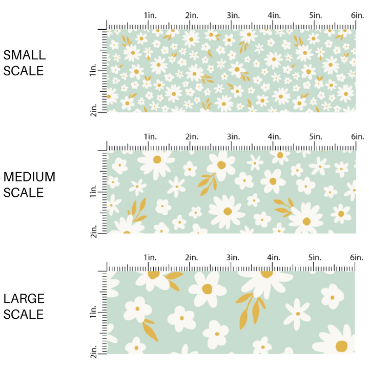 Seafoam Sweet Spring Flowers Fabric By The Yard