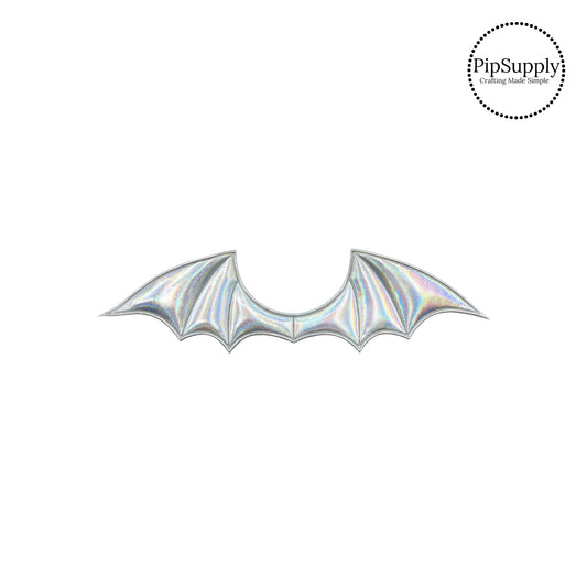 Iridescent silver bat wing embellishment