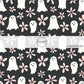 These Halloween themed black fabric by the yard features ghosts and floral pink daisies on black. This fun spooky themed fabric can be used for all your sewing and crafting needs! 