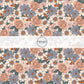 This summer fabric by the yard features multi colored peach, blue, and cream flowers. This fun summer themed fabric can be used for all your sewing and crafting needs!