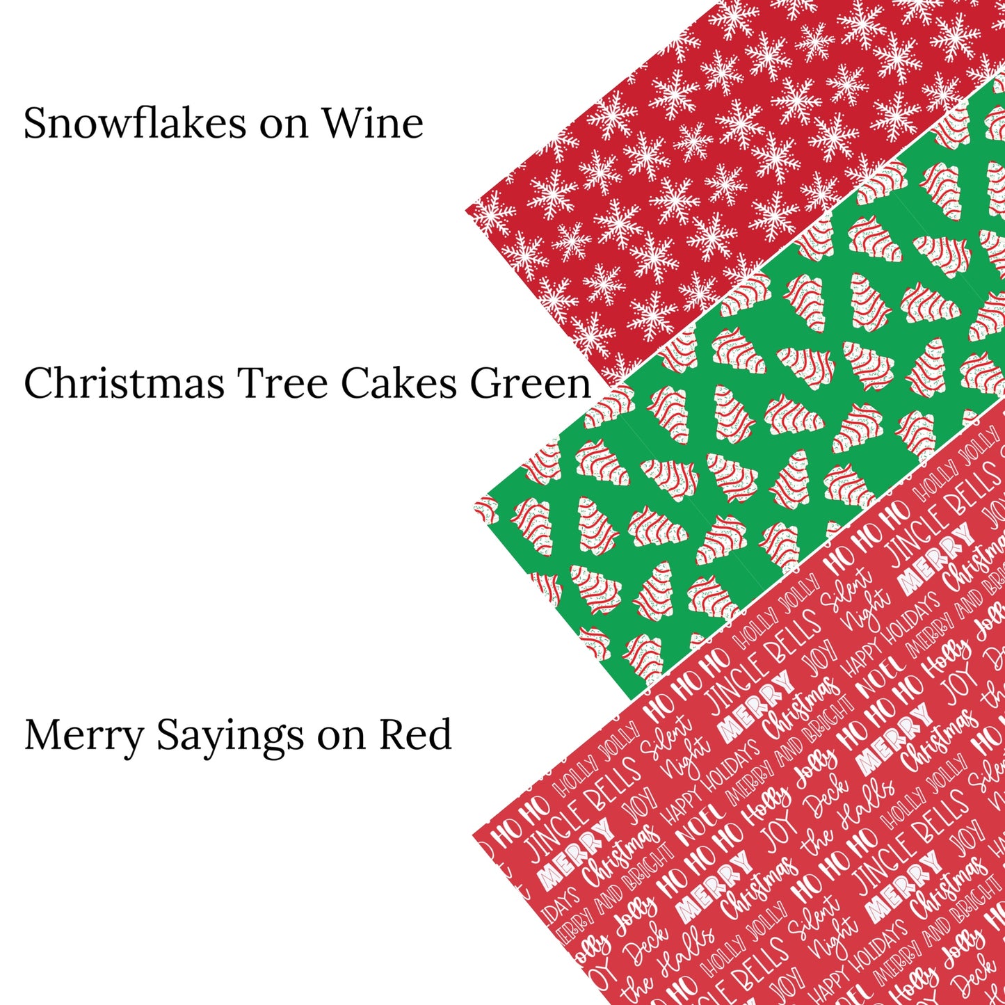 Christmas Tree Cakes Green Faux Leather Sheets
