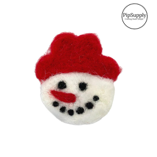 Snowman with red hat and nose felt embellishment