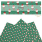 These Christmas snowmen themed pattern faux leather sheets contain the following design elements: snowmen with red hats and scarves surrounded by dots on green. Our CPSIA compliant faux leather sheets or rolls can be used for all types of crafting projects.