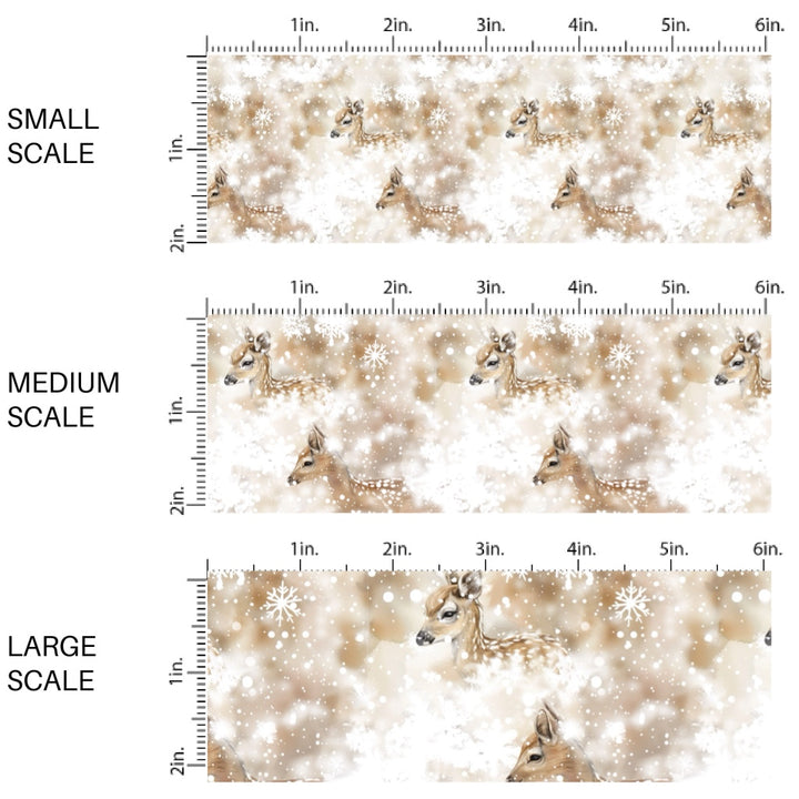 Snowy Deer Fabric By The Yard