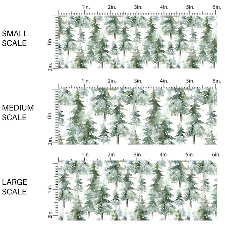 This winter nature fabric by the yard features pine trees on cream. This fun winter fabric can be used for all your sewing and crafting needs!