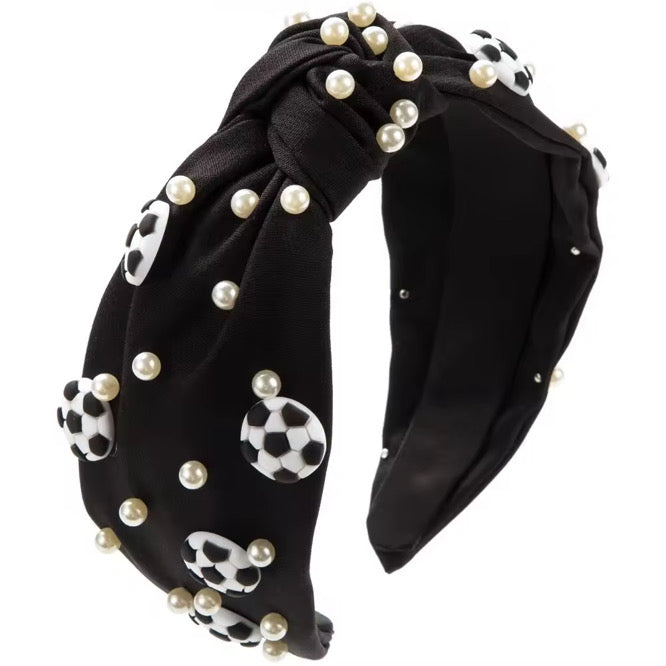 These sports bling and rhinestone embellished headbands are a stylish hair accessory having the look of a knotted headwrap and the on and off ease of a headband. Made with thick high quality fabric these headbands are a perfect simple and fashionable answer to keeping your hair back!