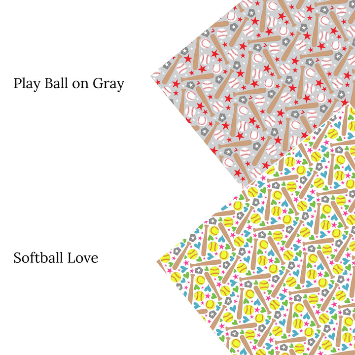 Softball Love Faux Leather Sheets