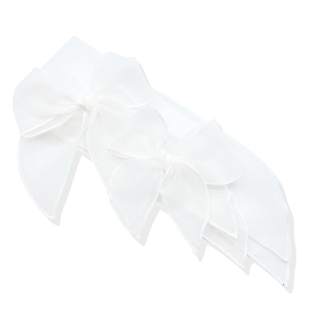 White Organza Fillable Shaker Hair Bow Strips