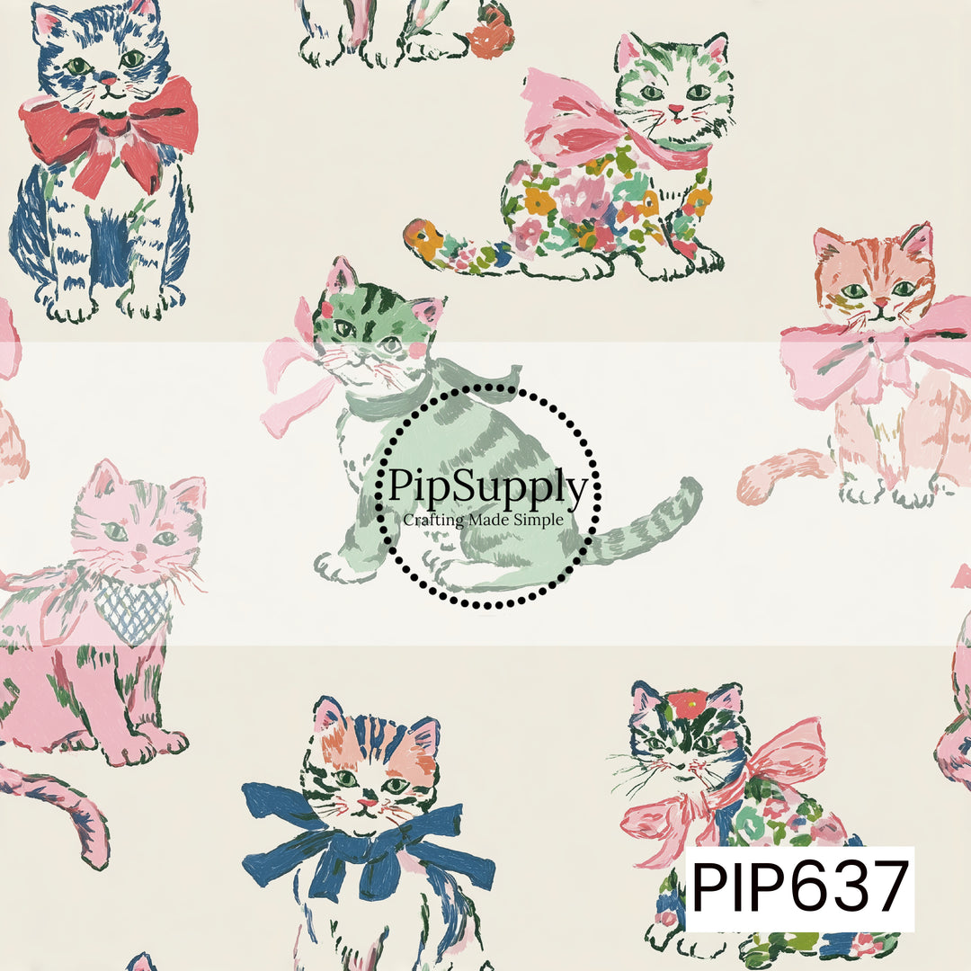 PIP637 - Vintage Bow Cats