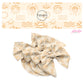 These tropical themed no sew bow strips can be easily tied and attached to a clip for a finished hair bow. These summer patterned bow strips are great for personal use or to sell. These bow strips feature sketch of waves and suns on cream.
