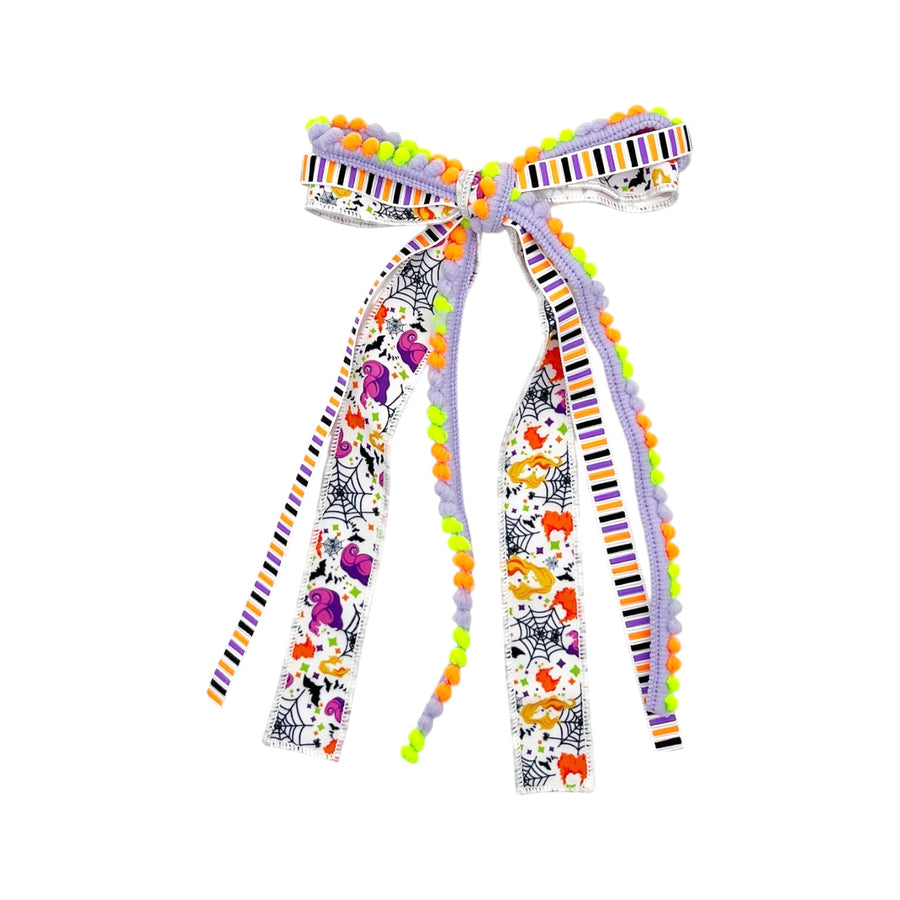 These Halloween themed ribbon tied bows are ready to package and resell to your customers no sewing or measuring necessary! These hair bows come with a clip already attached.