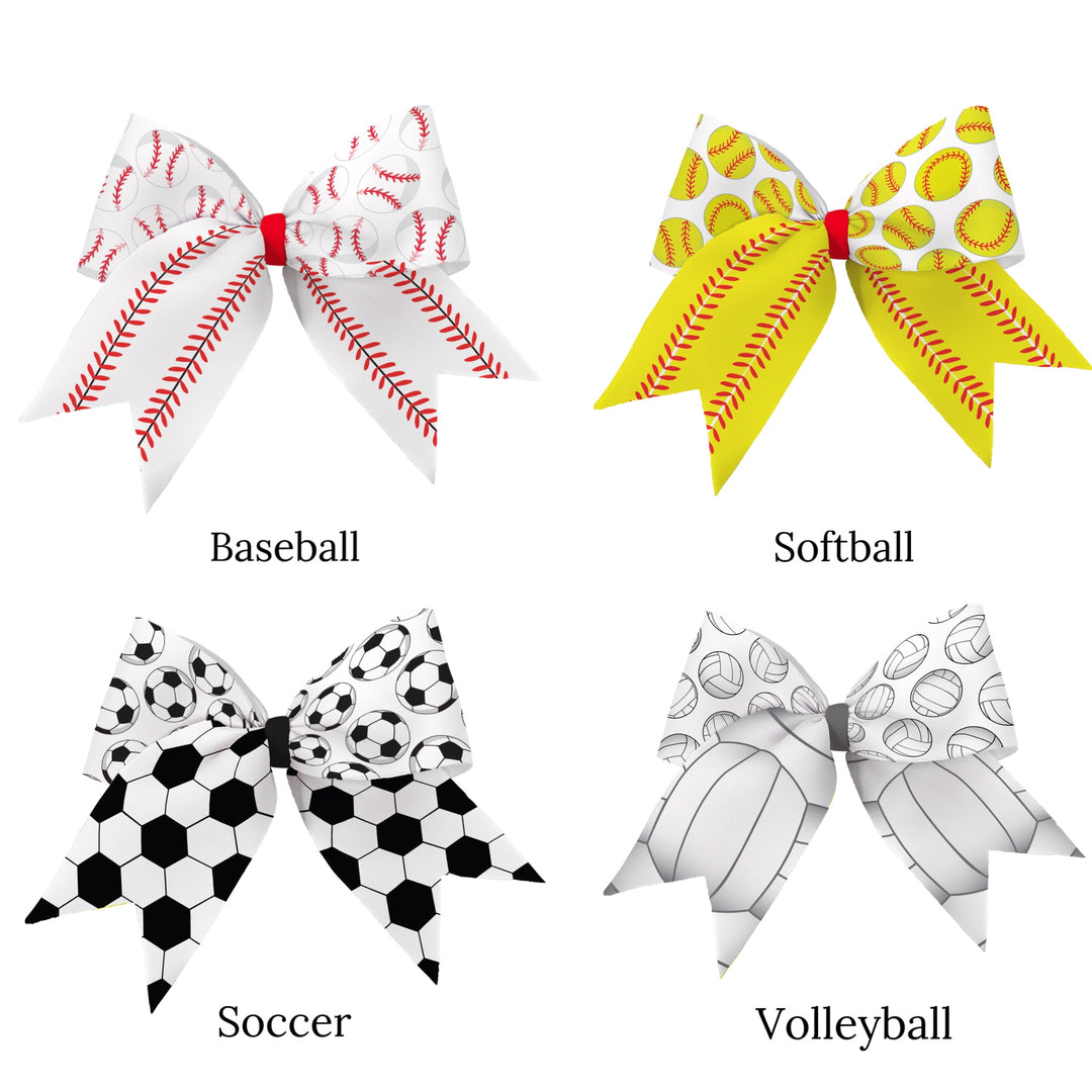 These sports neoprene cheer bows can be quickly cut and assembled for a trendy sports bow. They're ideal for easy at-home styling, individual use, or even resale. These bows contain stars and stripes. Get creative and add a splash of color to your look with these low-maintenance bows.