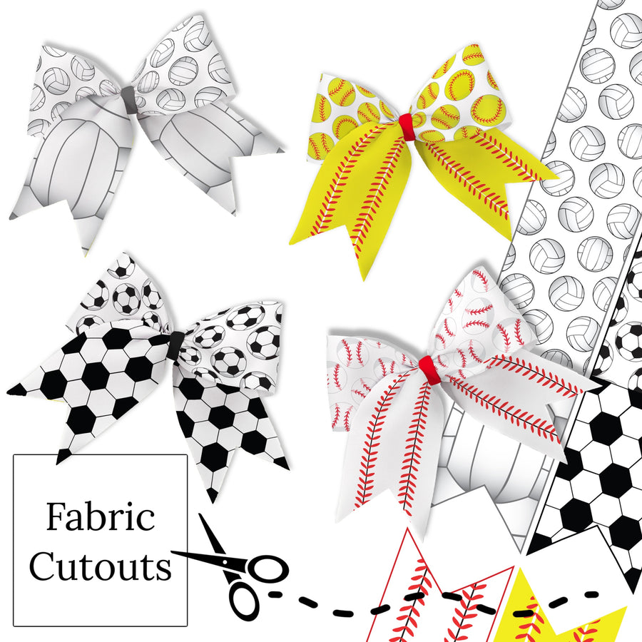 These sports neoprene cheer bows can be quickly cut and assembled for a trendy sports bow. They're ideal for easy at-home styling, individual use, or even resale. These bows contain stars and stripes. Get creative and add a splash of color to your look with these low-maintenance bows.