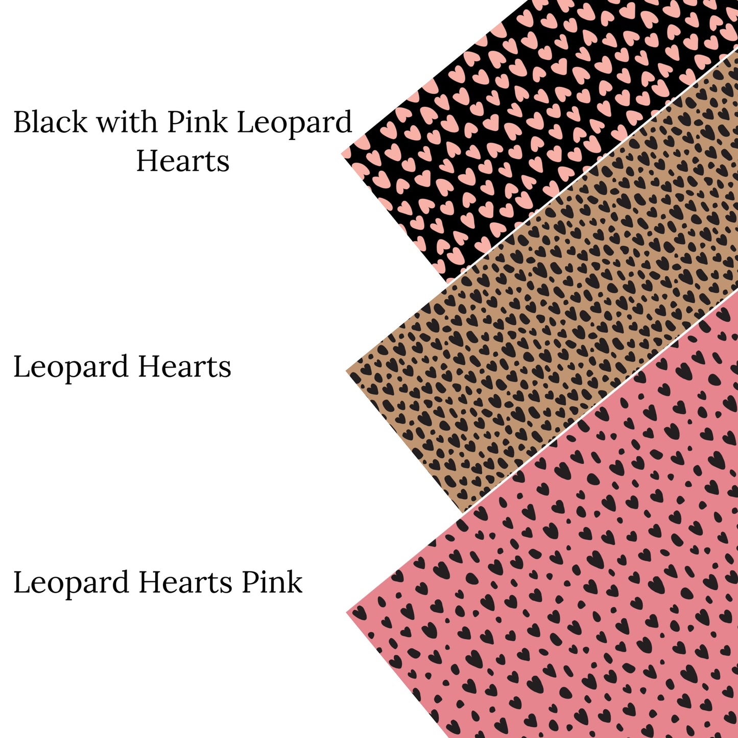 Black with Pink Leopard Hearts Faux Leather Sheets