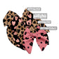Leopard Hearts Pink Hair Bow Strips