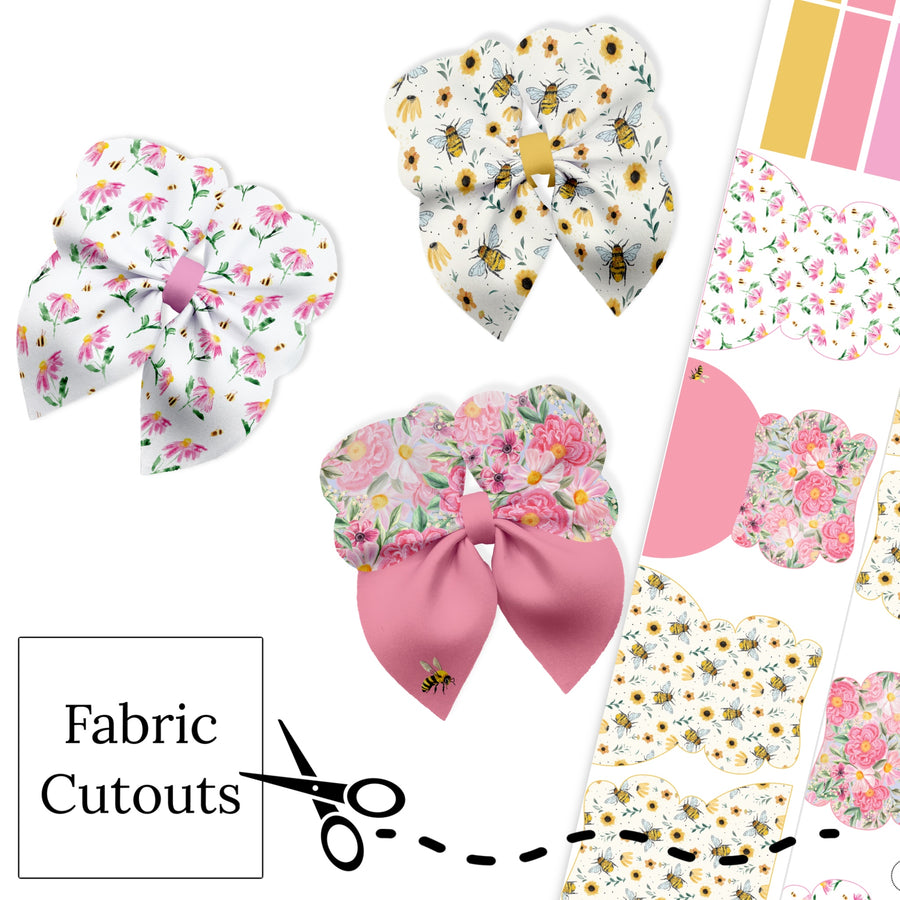 These spring themed neoprene bubble bows feature flowers and bees and can be quickly cut and assembled for a trendy bow. They're ideal for easy at-home styling, individual use, or even resale. Get creative and add a splash of color to your look with these low-maintenance bows – perfect for spring!