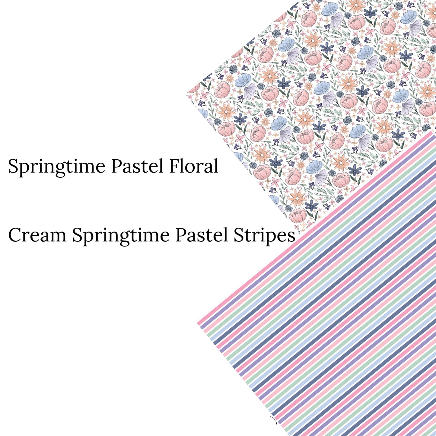 Cream Springtime Pastel Stripes Faux Leather Sheets