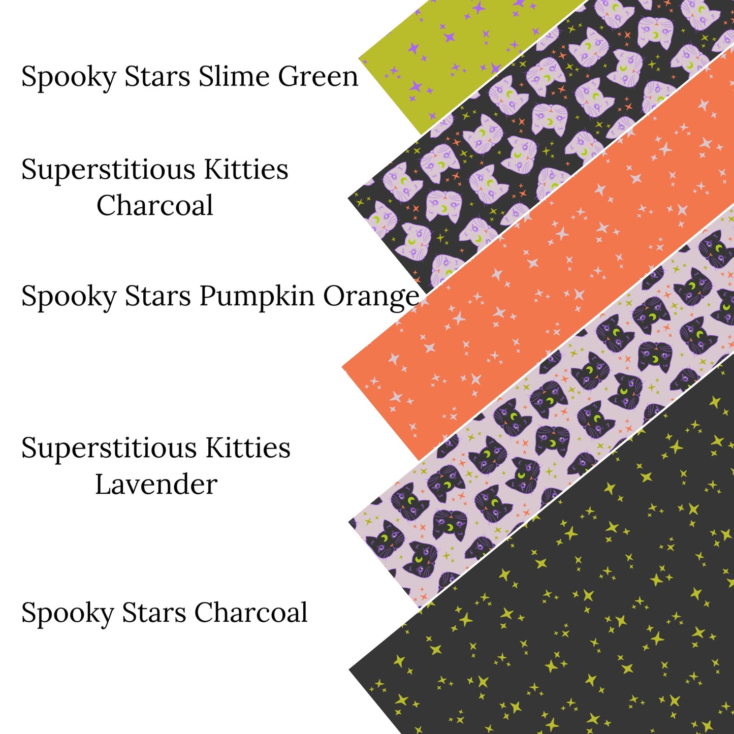 Superstitious Kitties Charcoal Faux Leather Sheets