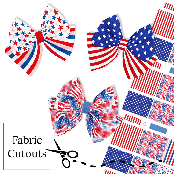 Stars & Stripes Dahlia DIY Hair Bow Cutouts