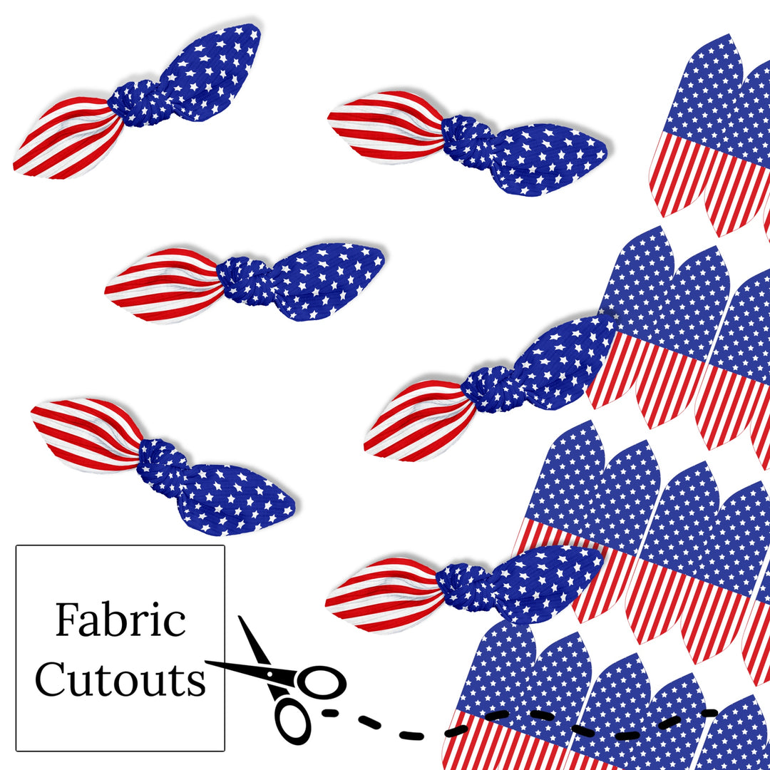 These patriotic teardrop DIY bows can be quickly cut and assembled for a trendy bow. They're ideal for easy at-home styling, individual use, or even resale. Get creative and add a splash of color to your look with these low-maintenance bows.