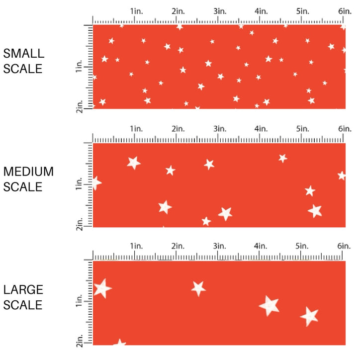 These winter themed pattern fabric by the yard features the following design elements: white tiny stars on red. This fun themed fabric can be used for all your sewing and crafting needs!