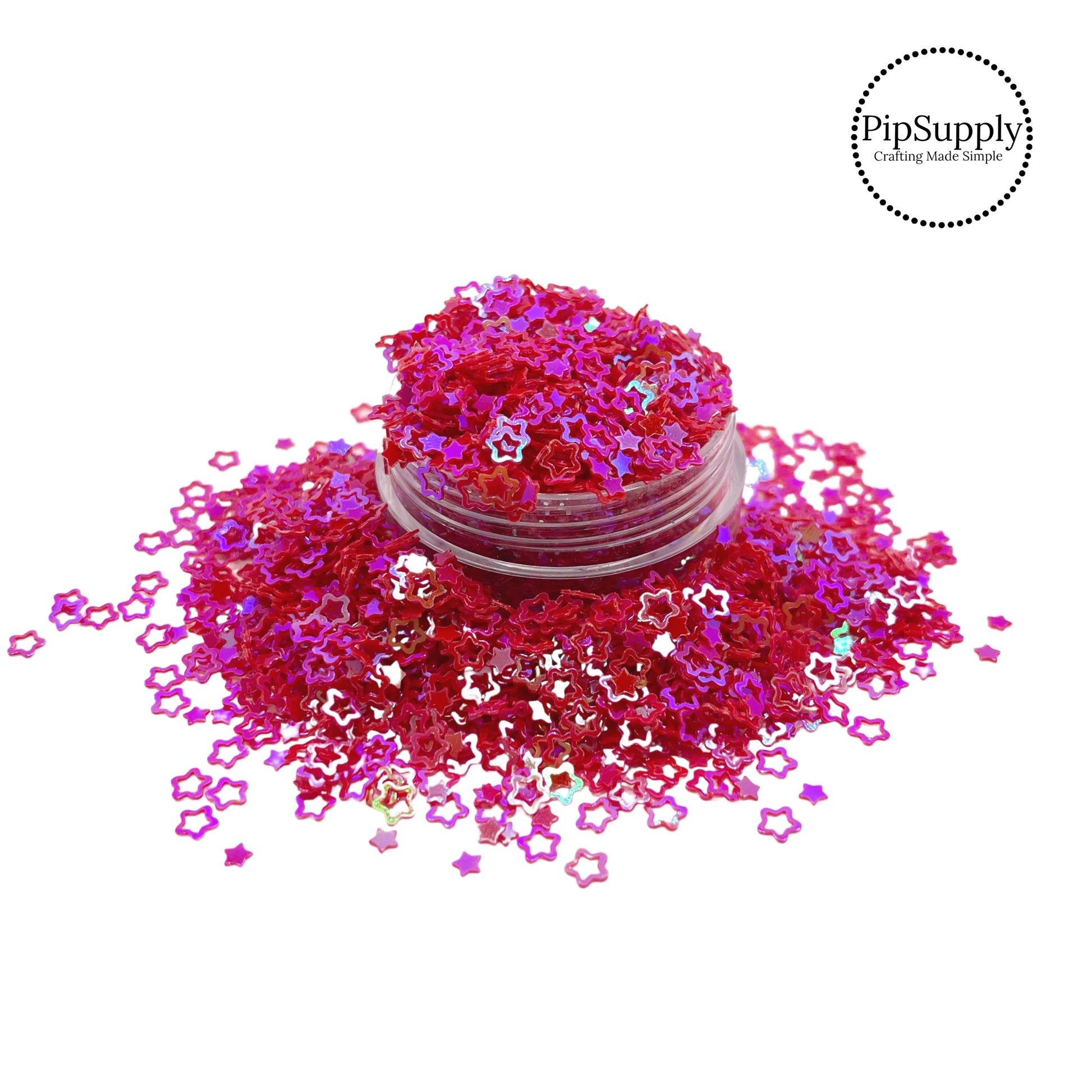 Red Iridescent Star Sequin Glitter Starstruck Sequin Glitter Star