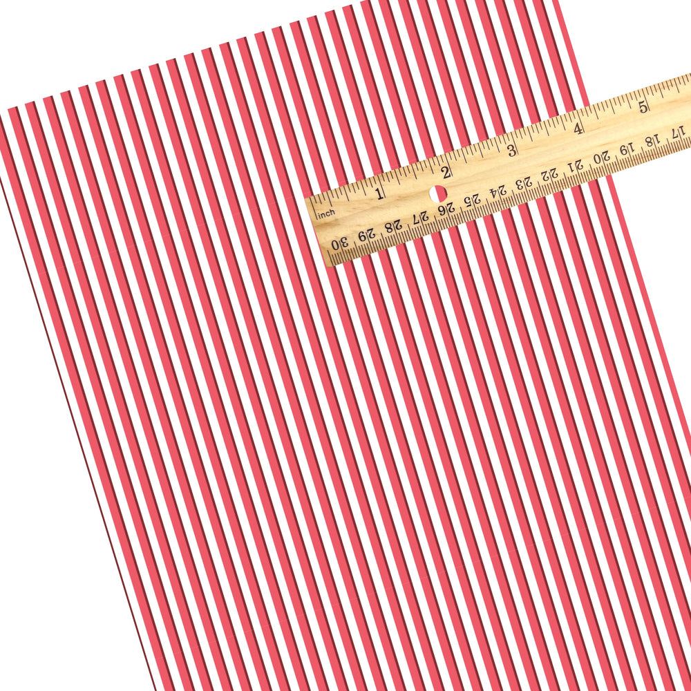 These winter stripe themed pattern faux leather sheets contain the following design elements: Christmas colorful stripes. Our CPSIA compliant faux leather sheets or rolls can be used for all types of crafting projects.