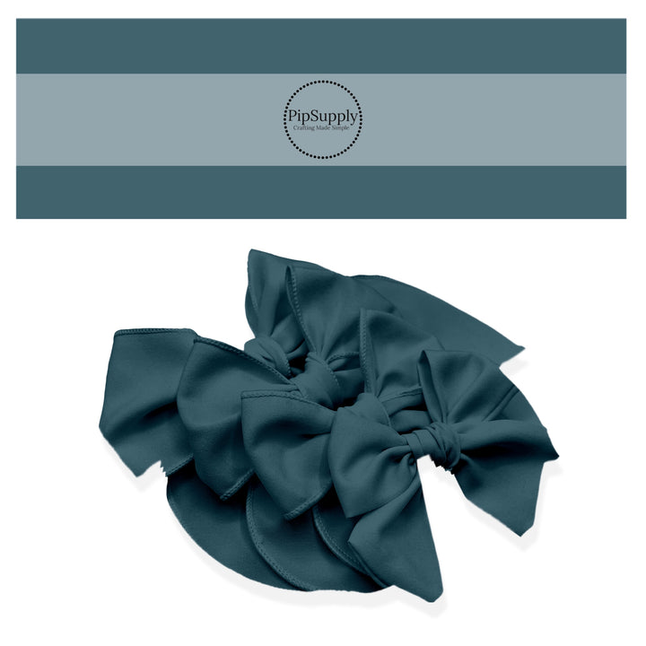 This solid no sew bow strips can be easily tied and attached to a clip for a finished hair bow. These solid storm cloud colored bow strips are great for personal use or to sell.