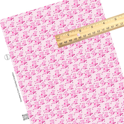 These Valentine's pattern themed faux leather sheets contain the following design elements: pink cows and strawberries on light pink. Our CPSIA compliant faux leather sheets or rolls can be used for all types of crafting projects.