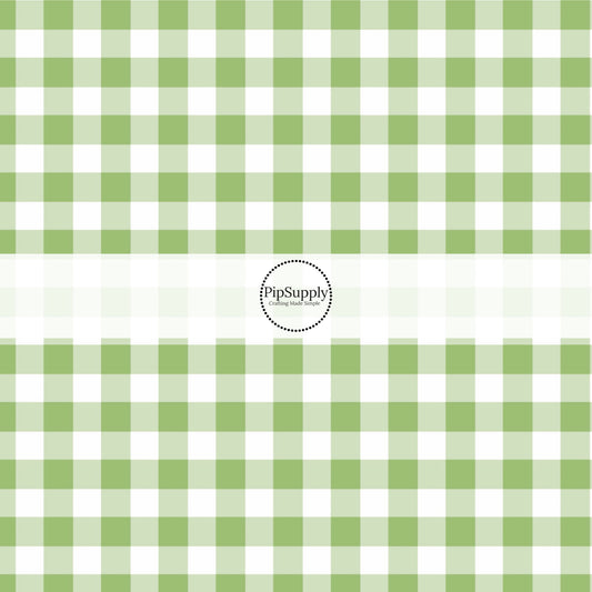 This plaid fabric by the yard features green and white plaid pattern. This fun summer themed fabric can be used for all your sewing and crafting needs!