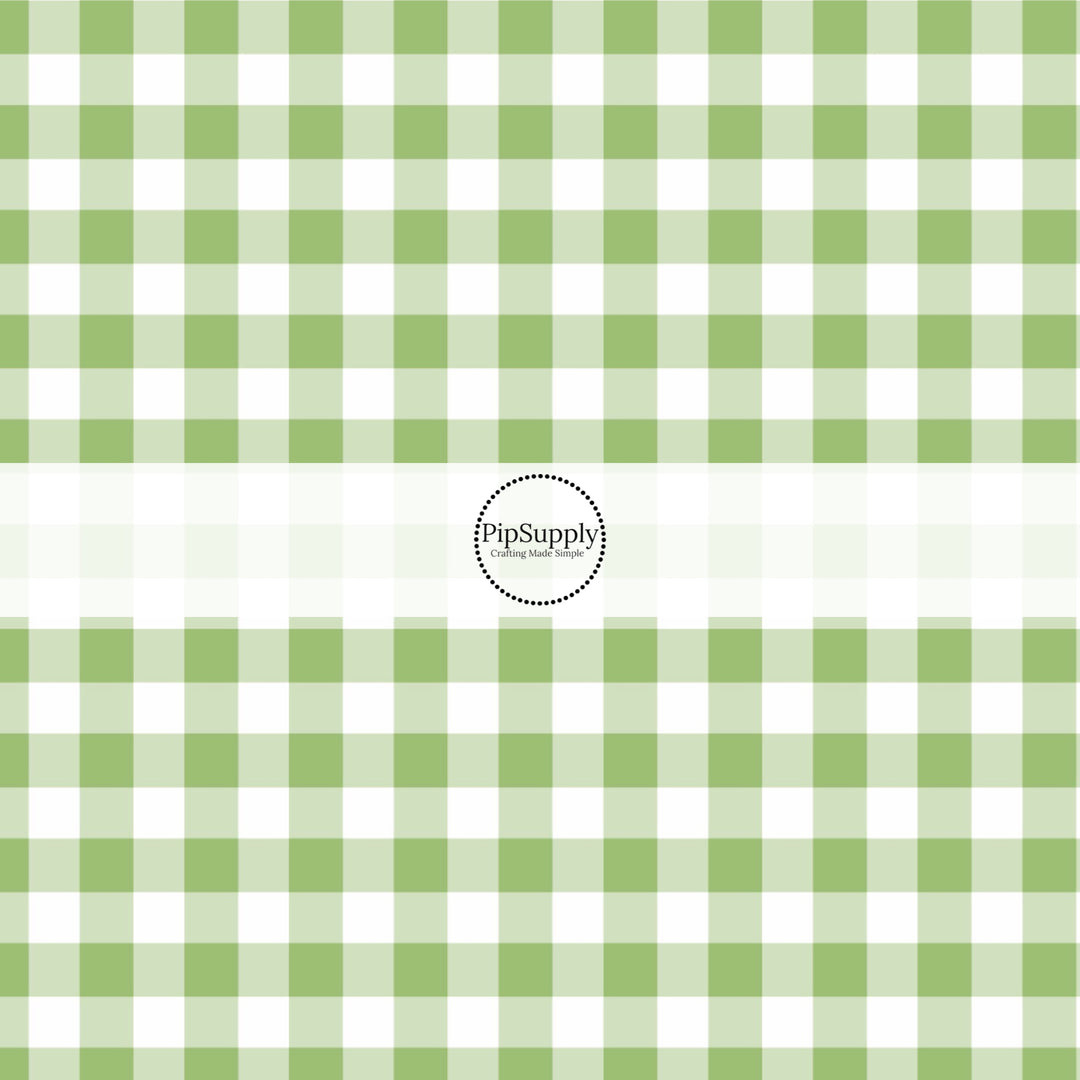 This plaid fabric by the yard features green and white plaid pattern. This fun summer themed fabric can be used for all your sewing and crafting needs!