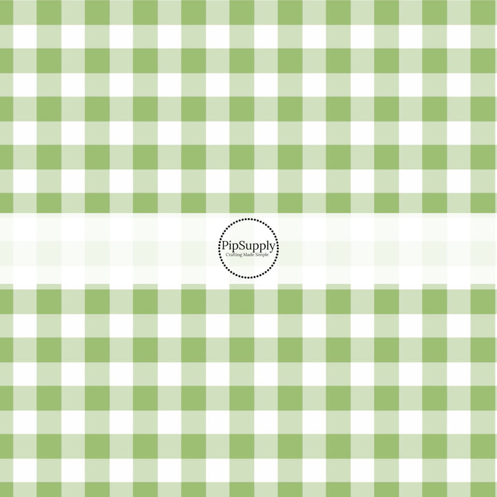 This plaid fabric by the yard features green and white plaid pattern. This fun summer themed fabric can be used for all your sewing and crafting needs!