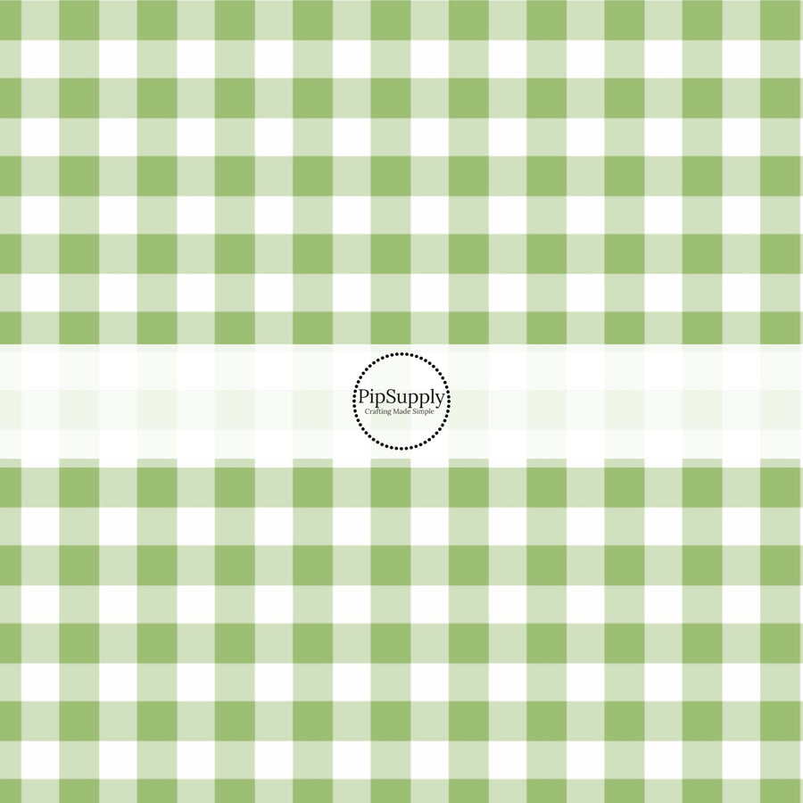 This plaid fabric by the yard features green and white plaid pattern. This fun summer themed fabric can be used for all your sewing and crafting needs!