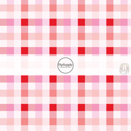 Valentines day gingham hair bow strips