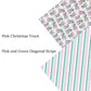 Pink Christmas Truck Faux Leather Sheets