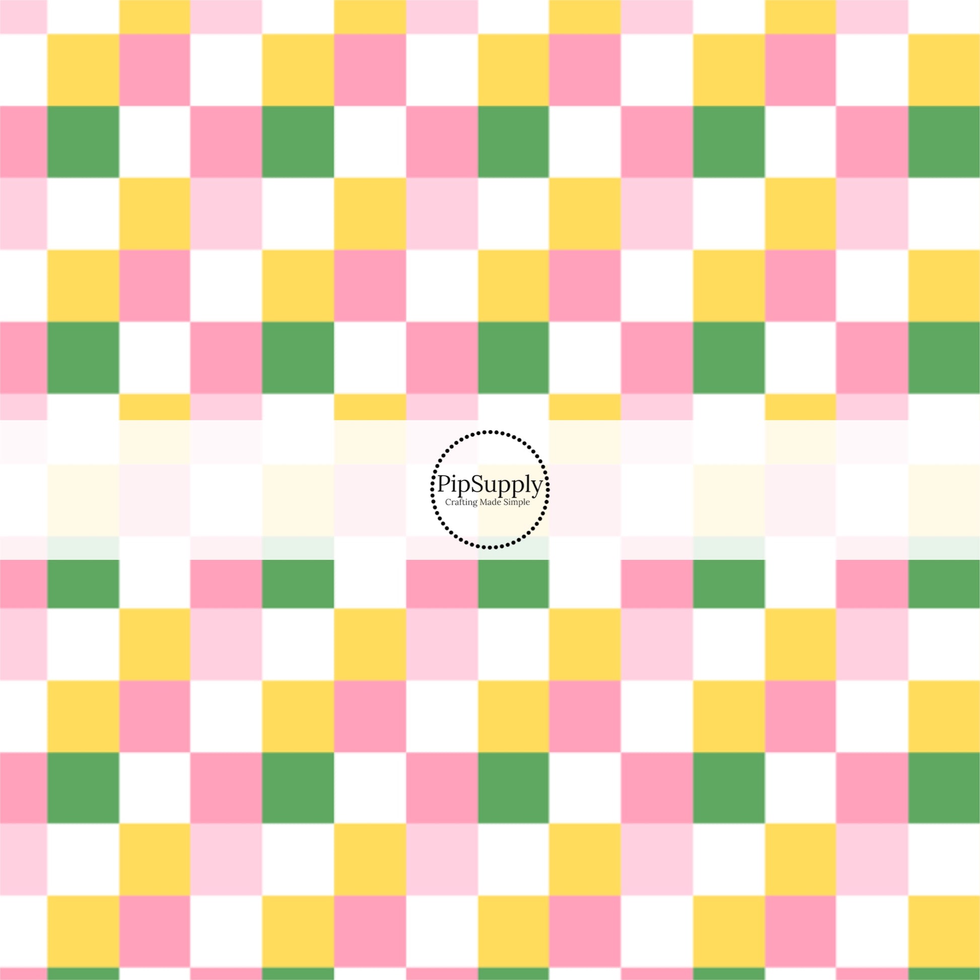 This summer fabric by the yard features pink, yellow, cream, and green plaid pattern. This fun themed fabric can be used for all your sewing and crafting needs!
