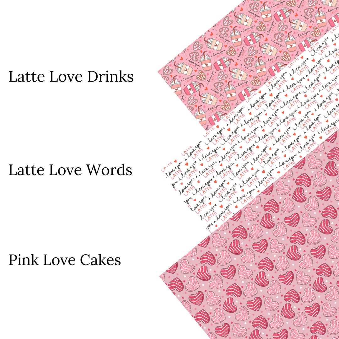 Latte Love Drinks Faux Leather Sheets