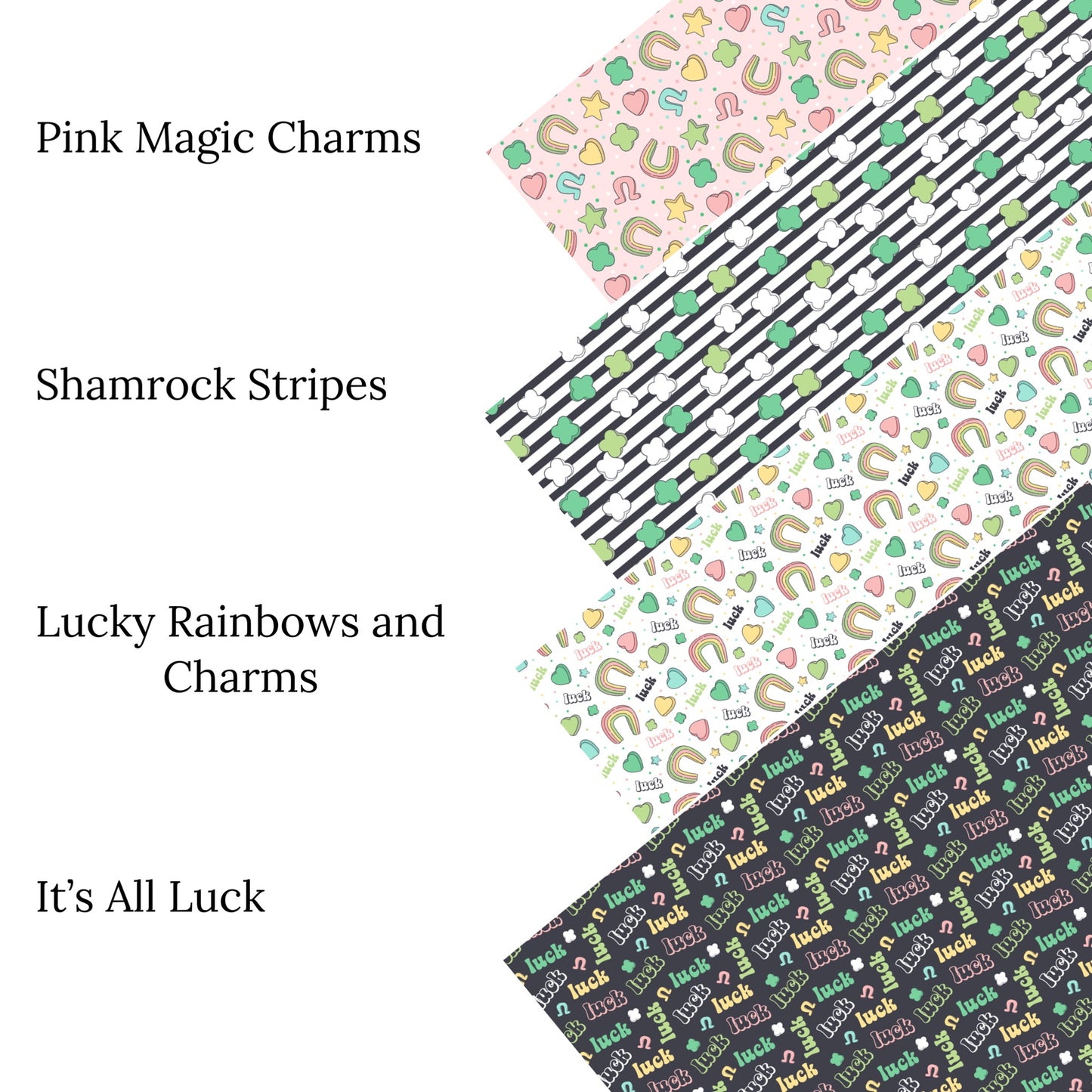 Lucky Rainbows and Charms Faux Leather Sheets