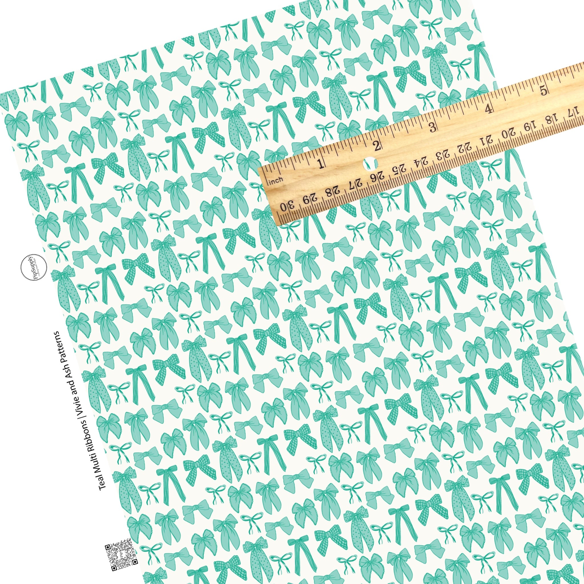 Teal Ribbons Faux Leather Sheet - Teal Multi Ribbons Faux Leather ...