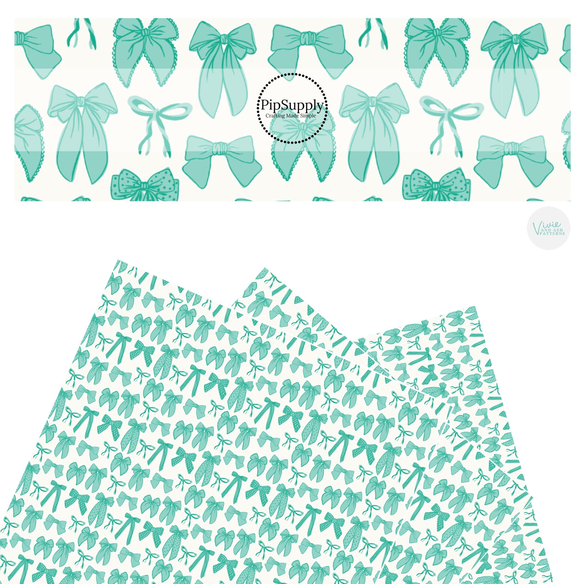 Teal Ribbons Faux Leather Sheet - Teal Multi Ribbons Faux Leather ...