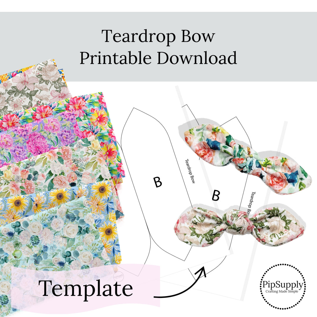 Teardrop Sewing Bow Printable Download Template