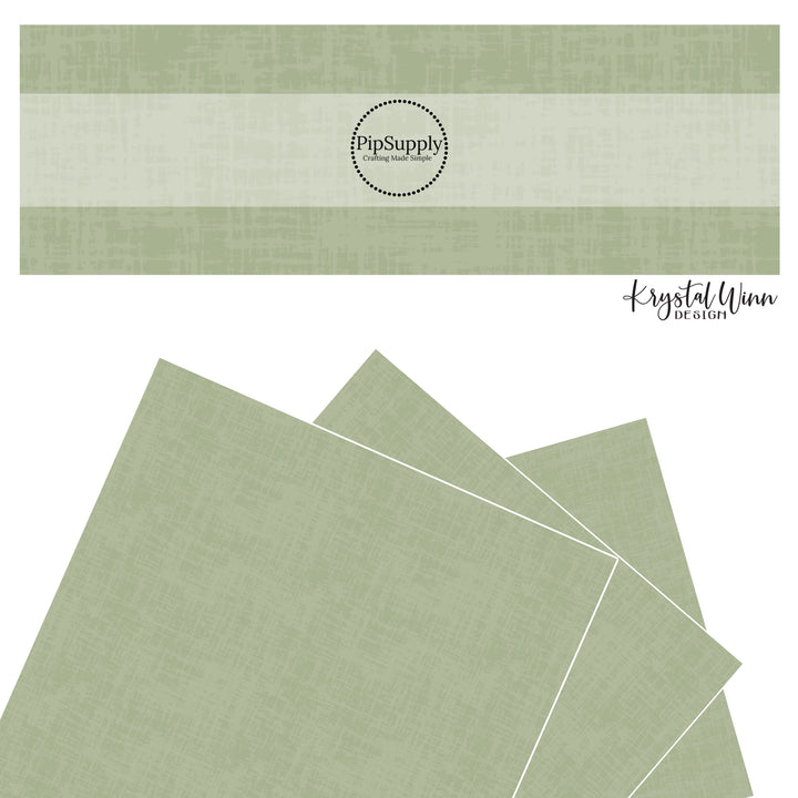 These sage green faux leather sheets contain the following design elements: textured green pattern. 