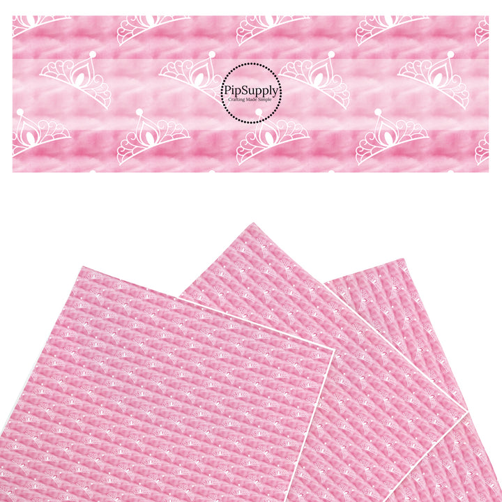 These fun witch themed faux leather sheets contain the following design elements: witch crowns on pink. Our CPSIA compliant faux leather sheets or rolls can be used for all types of crafting projects.